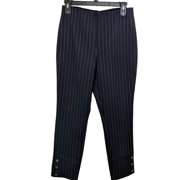 Rag & Bone Women's Simone Pant Navy Striped Cropped High Rise Business Casual 8 - Picture 2 of 15
